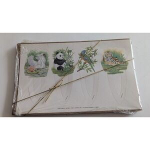 Vintage 1991 Current Inc Nature Die Cut Bookmarks 5 Pks Swan Panda Tiger Parrot